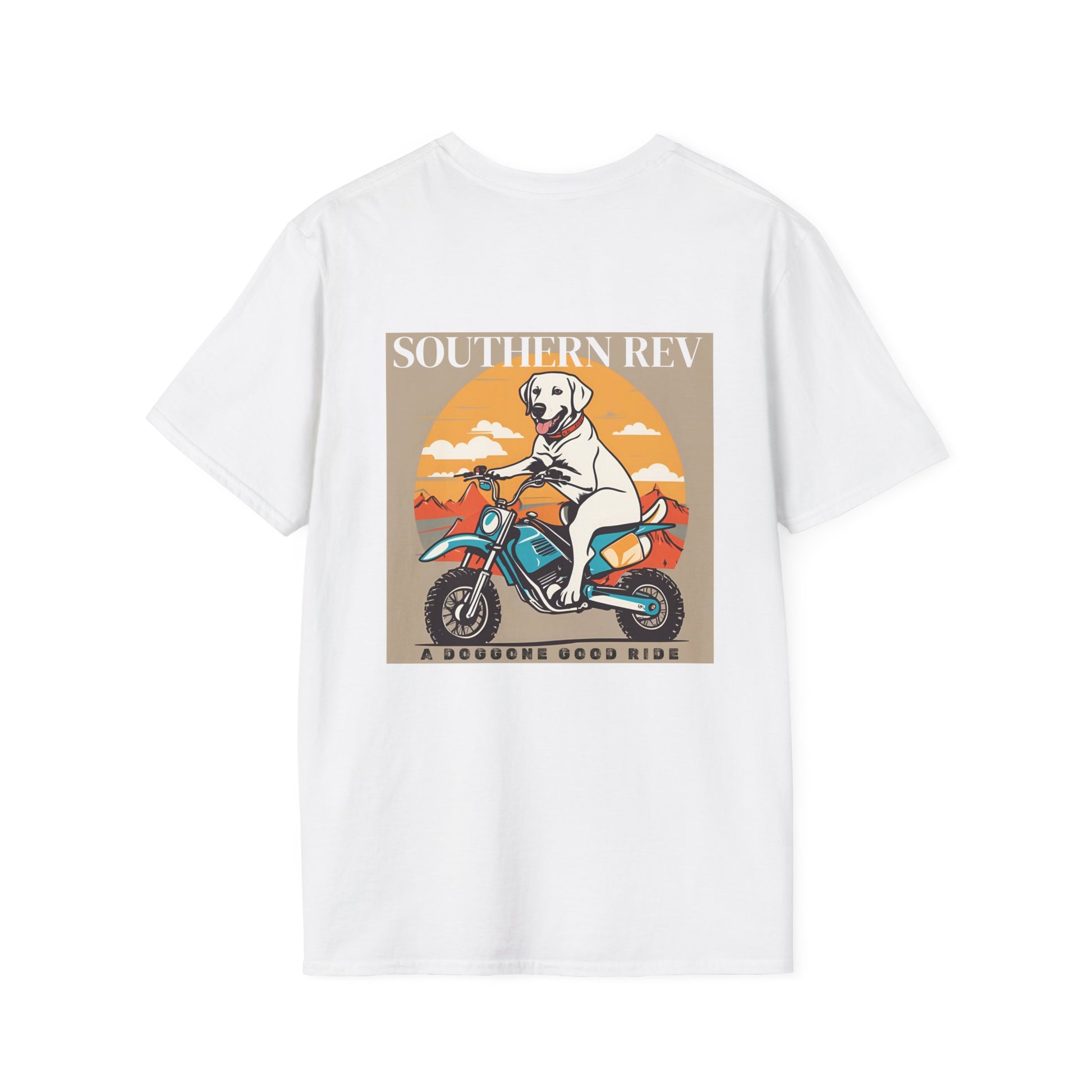 Southern Dog Riding Dirt Bike - White