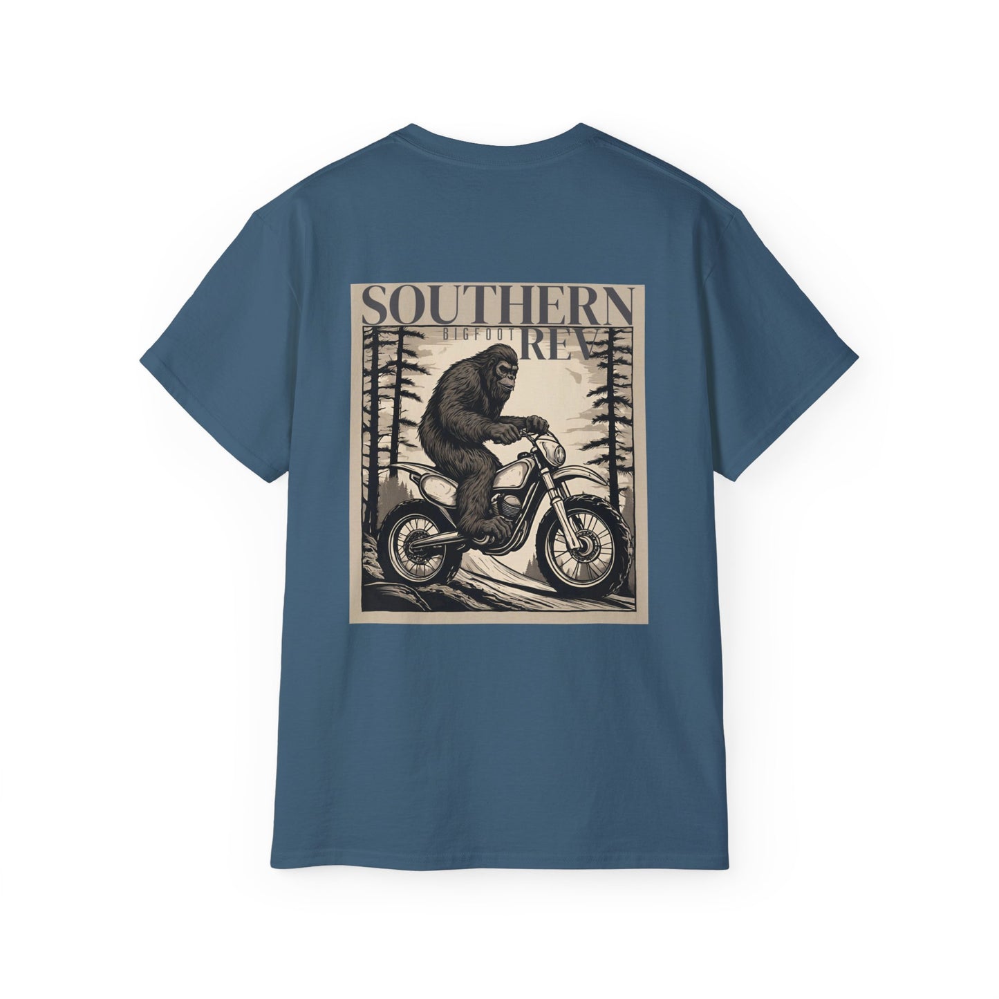 Southern bigfoot riding dirt bike_blue