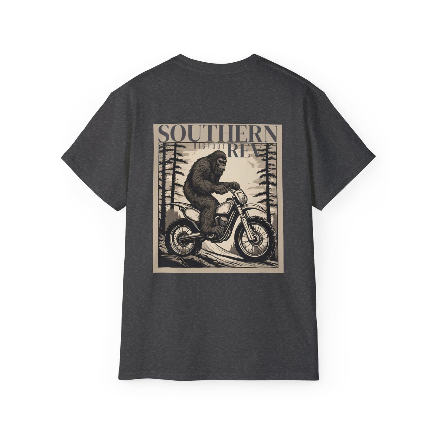 Southern bigfoot riding dirt bike_gray