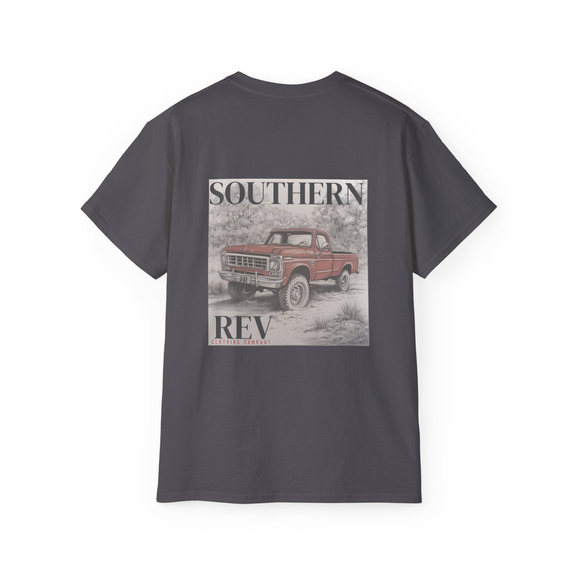 Southern Rev Red Truck, back_gray