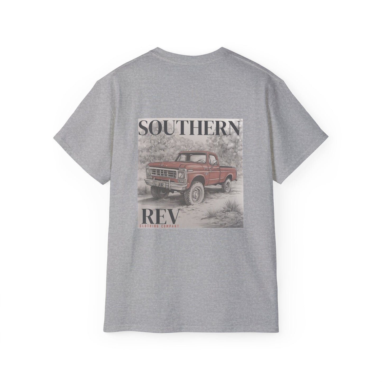 Southern Rev Red Truck, back_ltgray