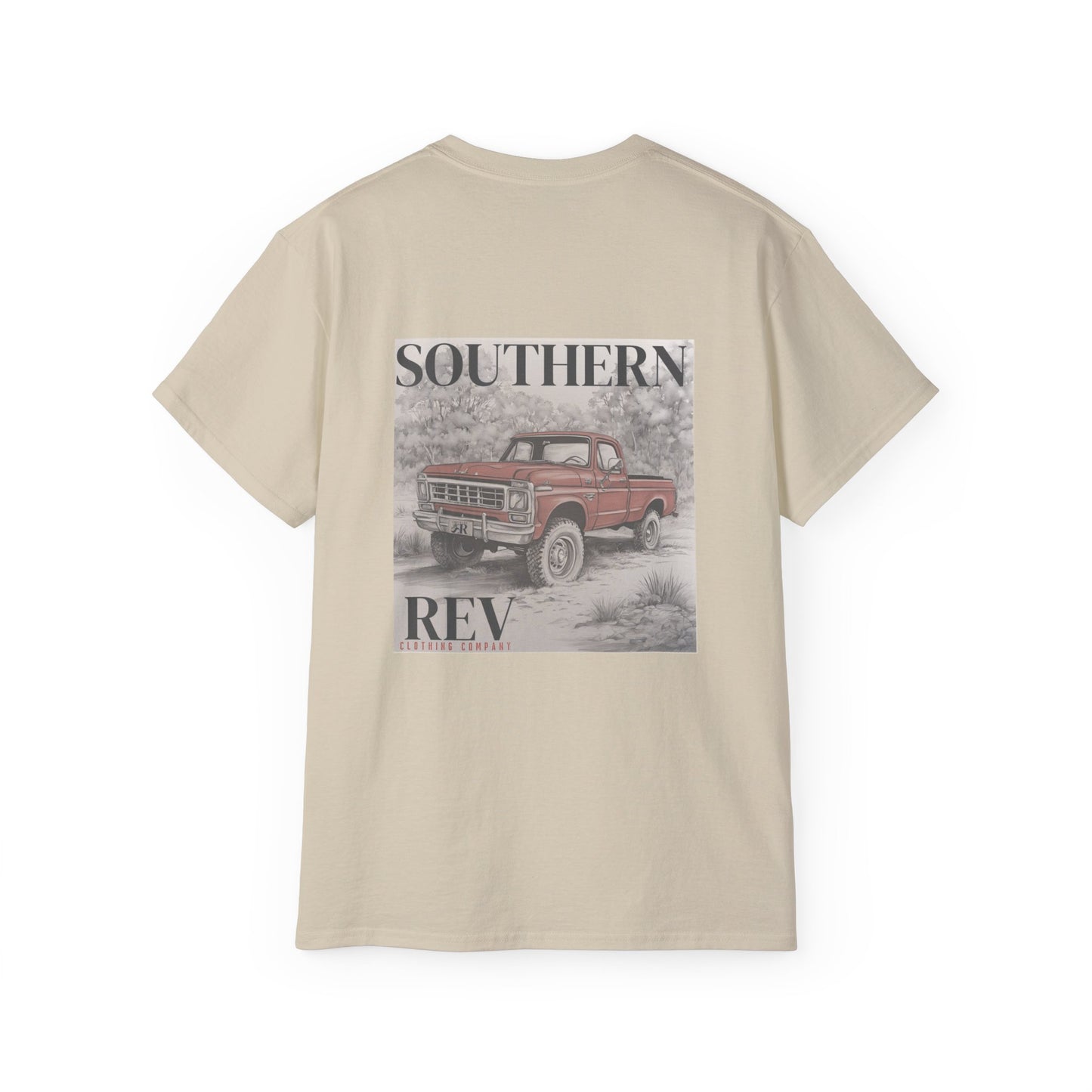 Southern Rev Red Truck, back_sand