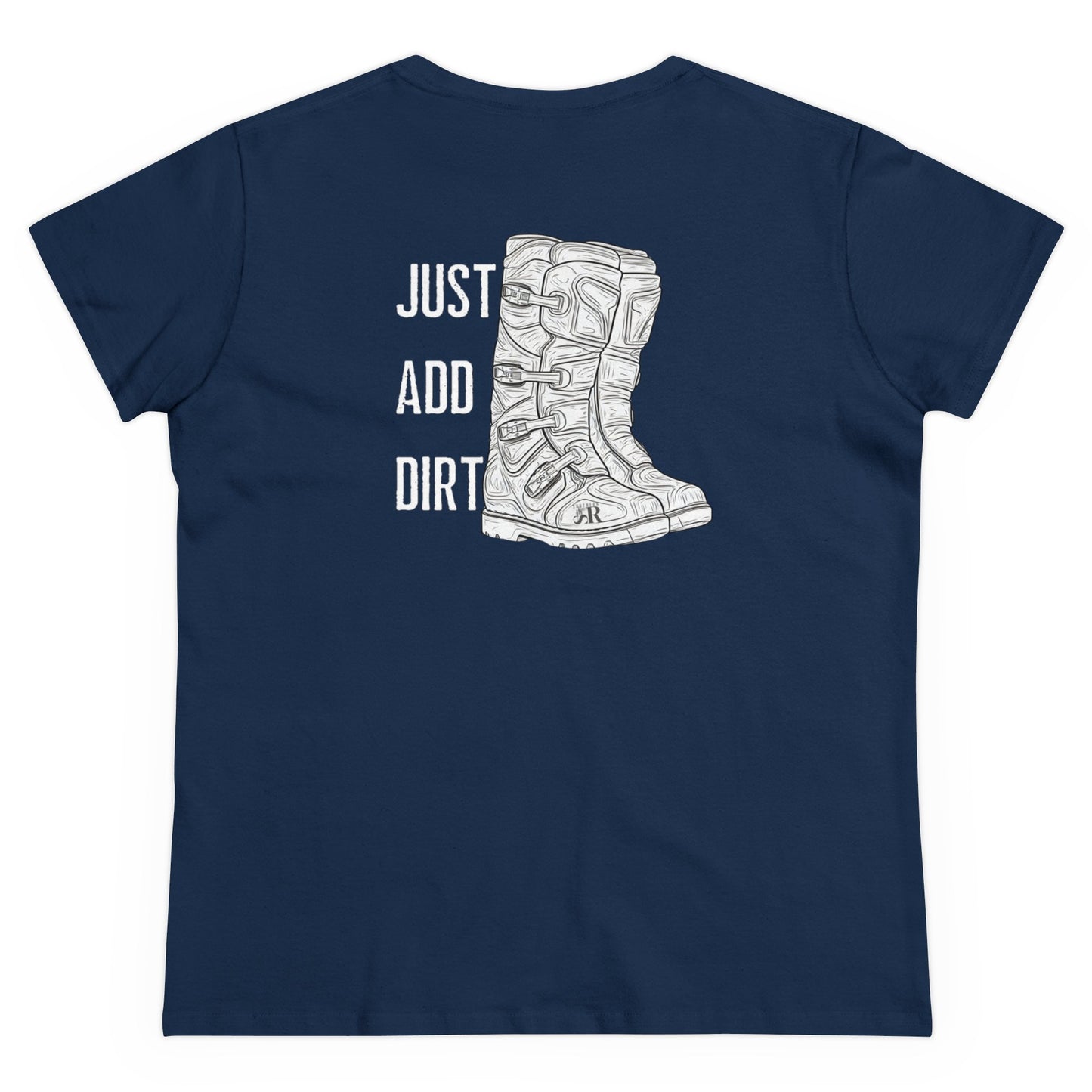 Women's fit_Just add dirt, riding, boots, back_navy